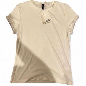 H&M Cream Short Sleeve Tee